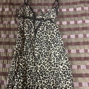 Victoria's Secret Leopard Print Chemise with Black Lace